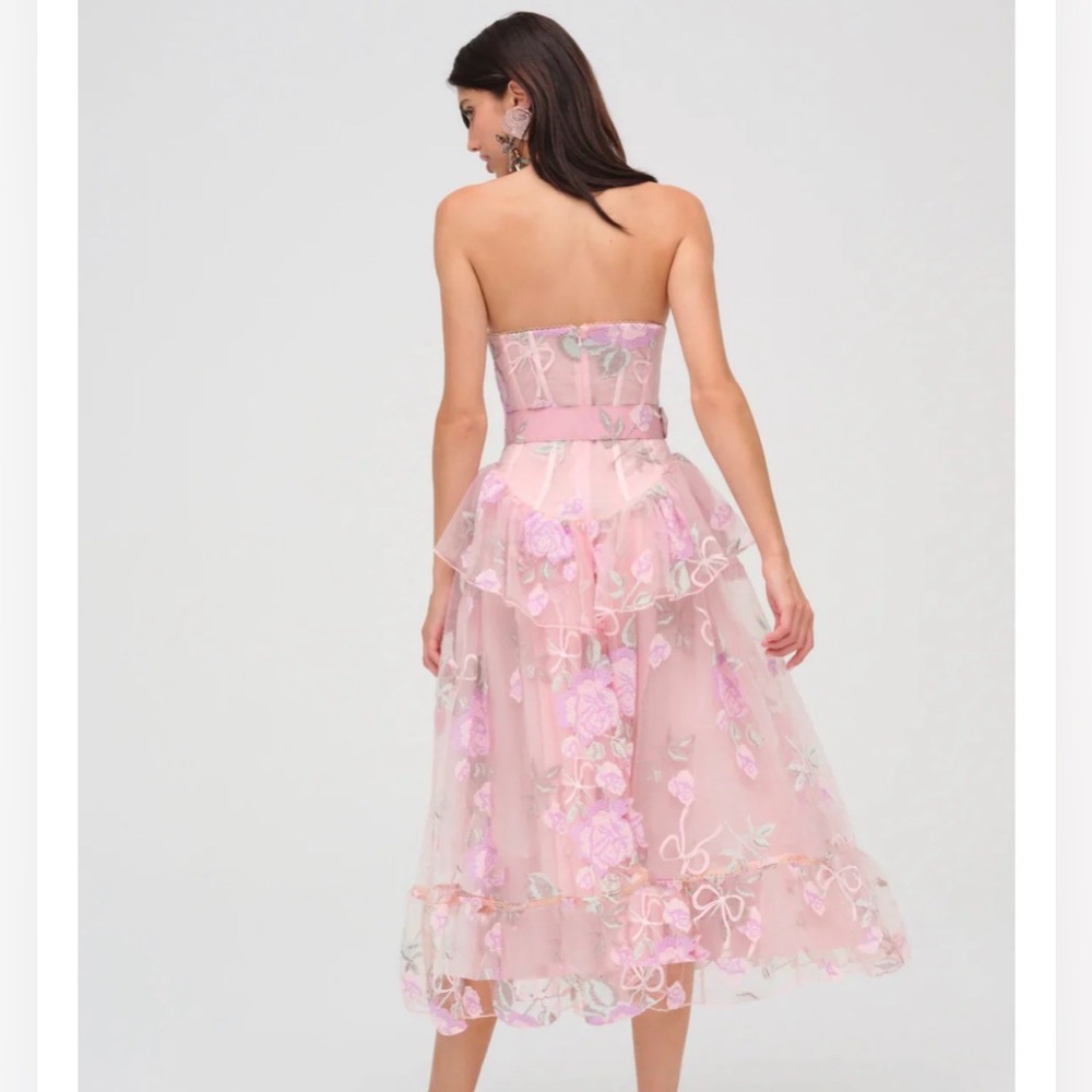 For Love And Lemons Pink Floral Midi Dress - Picture 2 of 4